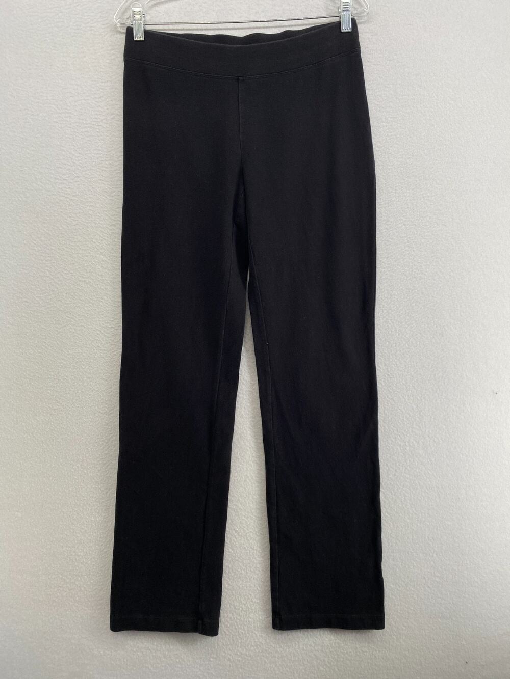 EILEEN FISHER Pants XS Heavy Brushed Jersey Cotton Full Length Straight Black